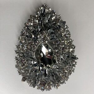 H) Bridal Tear Drop Rhinestone Crystal Pendant/Brooch